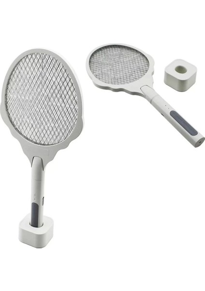 USB To Type-C Şarjli Sinek Öldürücü Ciz Raket Ayak Aparatli - Çantali 8pcs Uv Ledli (4767)