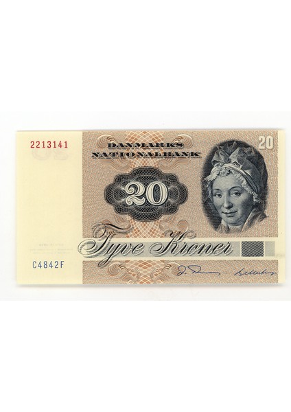 Denmark Danimarka 20 Kroner 1972 – Aunc