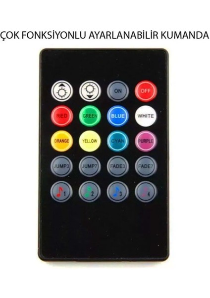 Araç Içi Ayak Altı Sese Duyarlı Rgb Şerit LED Aydınlatma 12 LED