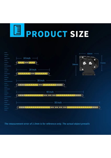 30 cm Off Road LED Bar Kırmızı Pozisyon Lambalı Tampon Tepe Panjur Içi Kaput Çalışma - Premıum Ürün modelleri