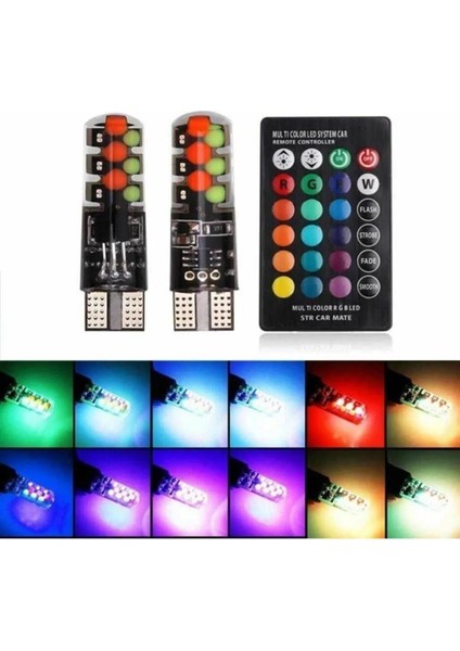 Park Ampulü Rgb T10 Park Ampulü Renk Değiştiren Kumandalı