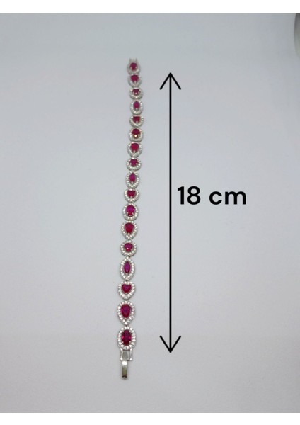 Yuvarlak, Damla ve Kalp Şekilli Renkli Taşlı Gümüş Bileklik - Şık Tasarım (12,29 Gr.) fiyatları
