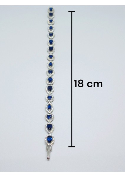 Yuvarlak, Damla ve Kalp Şekilli Renkli Taşlı Gümüş Bileklik - Şık Tasarım (12,29 Gr.)