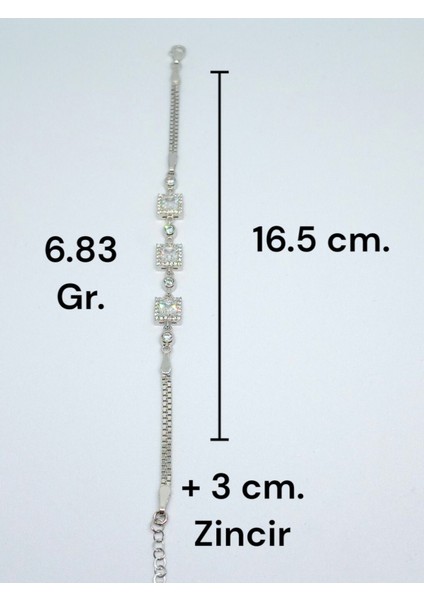 Kare Taşlı Şık Gümüş Bileklik - Modern ve Zarif Takı fırsatları