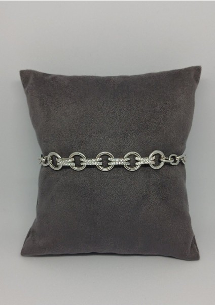 Zirkon Taşlı Halka Zincir Desenli 925 Ayar Gümüş Bileklik – Şık ve Modern Tasarım modelleri