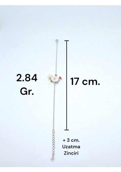 925 Ayar Gümüş Manolya Çiçek ve Inci Detaylı Zarif Bileklik - Kadın Gümüş Bileklik fiyatları