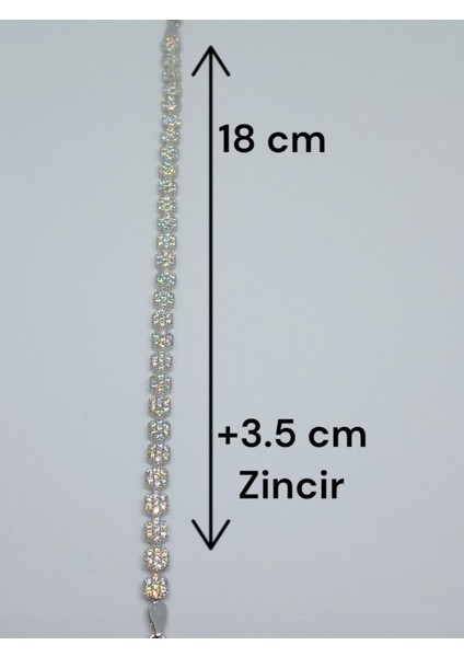 925 Ayar Gümüş Çiçekli Bileklik – Işıltılı Taşlarla Zarif Tasarım (9,07 Gr.) modelleri