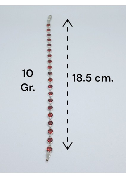 Kırmızı Taşlı 925 Ayar Gümüş Bileklik - Zarif ve Şık Takı, Hediyelik modelleri