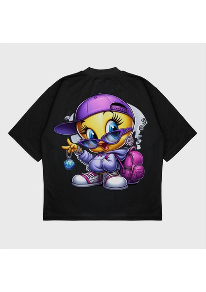 Oversize 'tweety' Baskılı T-Shırt