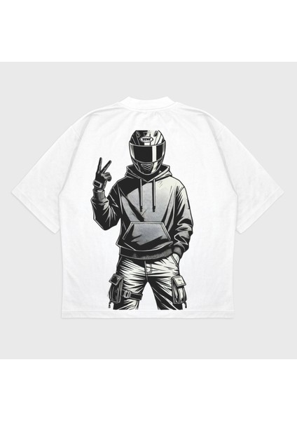 Oversize 'duruş' Baskılı T-Shırt