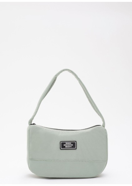 Yeşil U11 Kanvas Kumaş, Tek Bölmeli ,Fermuarlı, Askılı Baget Model El, Kol Ve Omuz Çantası