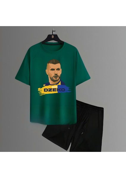 Edin Dzeko Fotoğraf Futbol Forma Baskılı Unisex Kısa Kollu Tişört Regular Fit T-Shirt Şort Takımı
