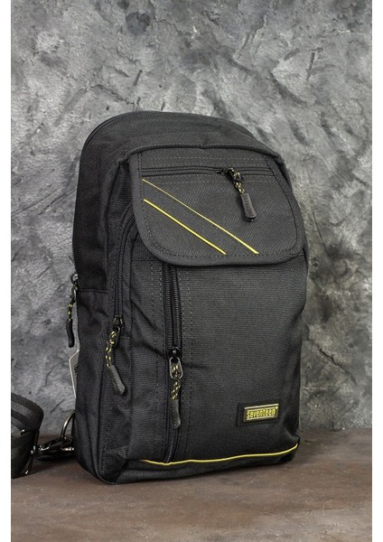 Çapraz Sırt Omuz Göğüs Su Geçirmez Askılı Unisex Siyah Çanta 4926 modelleri