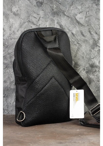 Çapraz Sırt Omuz Göğüs Su Geçirmez Askılı Unisex Siyah Çanta 4926 fırsatları