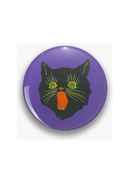 Siyah Kedi Black Cat Y2K Grunge Rozet
