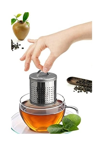 Homerest Çelik Çay Süzgeci Demlik Içinde Silindir Bitki Çayı Demleme Süzgeci modelleri