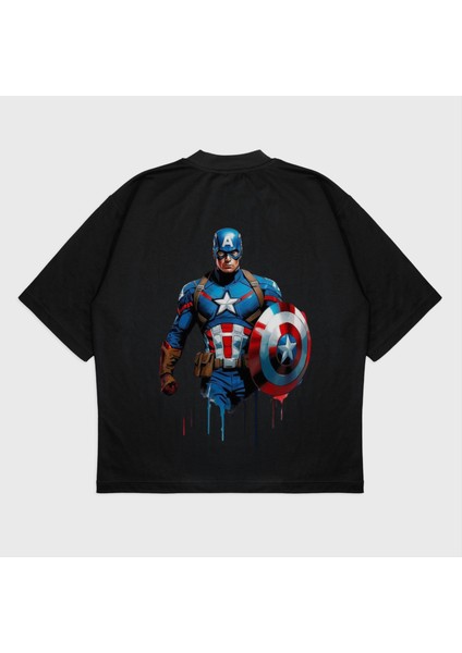 Oversize 'captain America' Baskılı T-Shırt modelleri