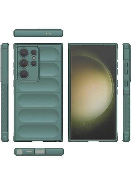 Samsung Galaxy S24 Ultra Kılıf Esnek TPU Oyuklu Arka Yüzey Tasarımlı Zore Etnik Silikon Kapak + Nano Ekran Koruyucu