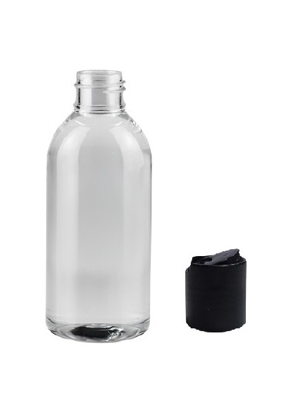 100 ml Pet Şeffaf Şişe Disctop Kapak, 12 Adet, Dezenfektan Şişesi, Kozmetik Şişe, Şampuan Şişesi