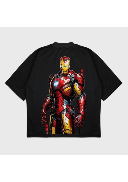 Oversize 'ıron Man' Baskılı T-Shırt