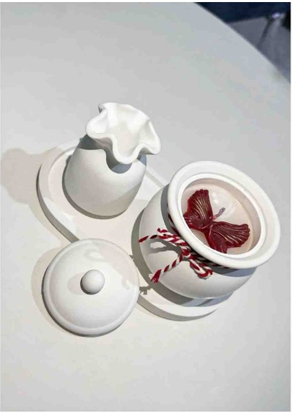 3lü Set /kelebek Detay Mum
