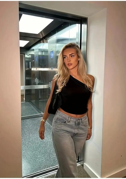 Tek Omuz Detaylı Büzgülü Bluz modelleri