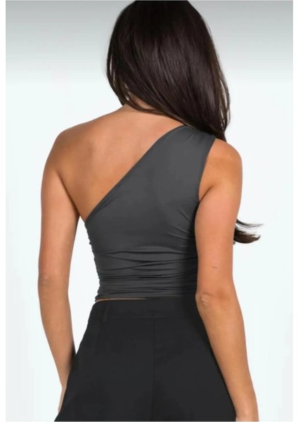 Tek Omuz Detaylı Büzgülü Bluz fırsatları