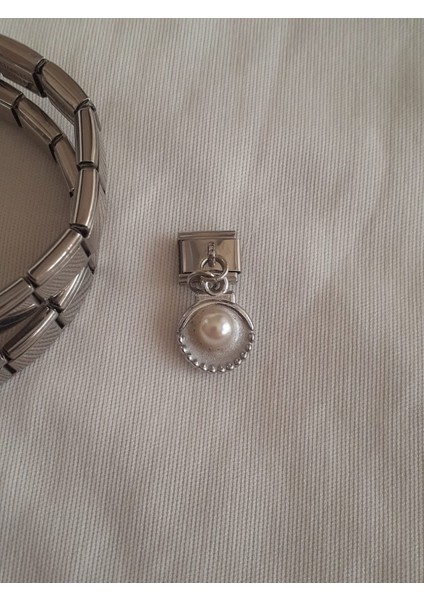 Istiridye Figürlü Çelik Italyan Charm