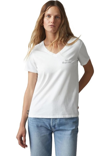 Premium Kadın Ess Logo V Yaka Tee T-Shirt Irina fırsatları