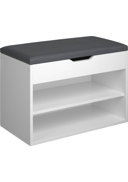 Modern Tasarımlı Çok Amaçlı Ayakkabılık & Oturma Puflu Ayakkabılık – 50 x 42 x 30 cm