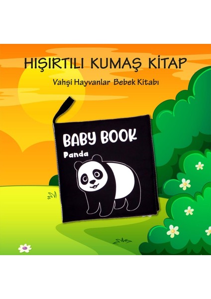 Ingilizce Siyah Beyaz Vahşi Hayvanlar Kumaş Sessiz Kitap E497 - Bez Kitap , Eğitici Oyuncak , Yumuşak ve Hışırtılı fiyatları