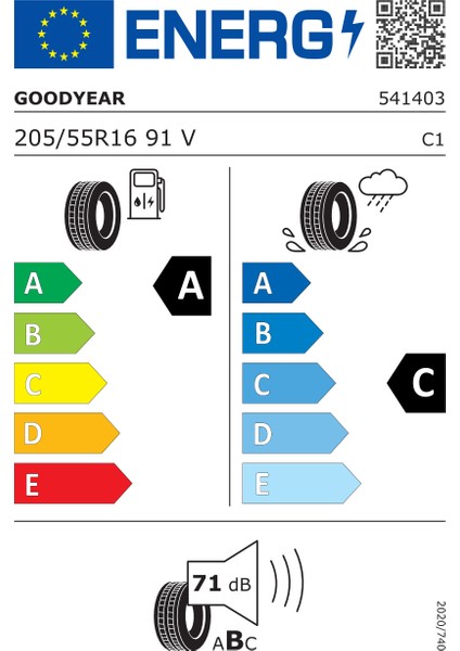 205/55 R16 91V Efficientgrip Performance Fiat Orj. (3 Kanal) Oto Yaz Lastiği (Üretim Yılı: 2024)
