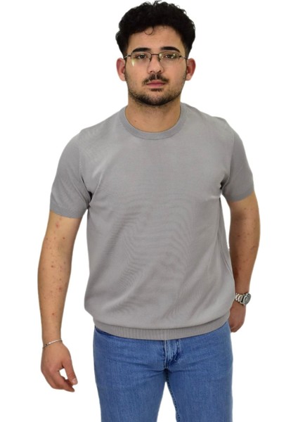 Erkek Triko Sıfır Yaka Tişört P6035 BGL-ST04505
