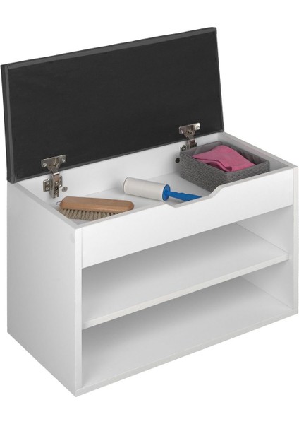 Modern Tasarımlı Çok Amaçlı Ayakkabılık & Puflu Ayakkabılık – 75 x 42 x 30 cm