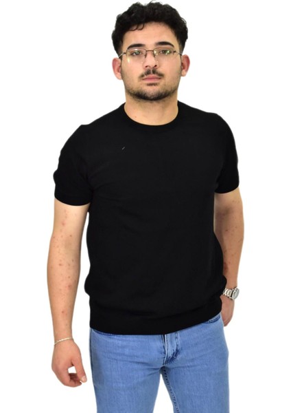 Erkek Triko Sıfır Yaka Tişört P6035 BGL-ST04505