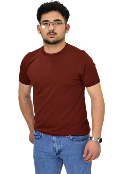 Erkek Triko Sıfır Yaka Tişört P6035 BGL-ST04505