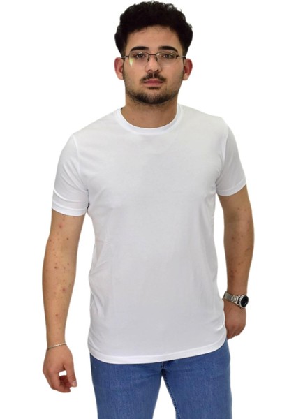 Erkek Sıfıryaka Düz Likra Süprem Tişört 4380 BGL-ST04528