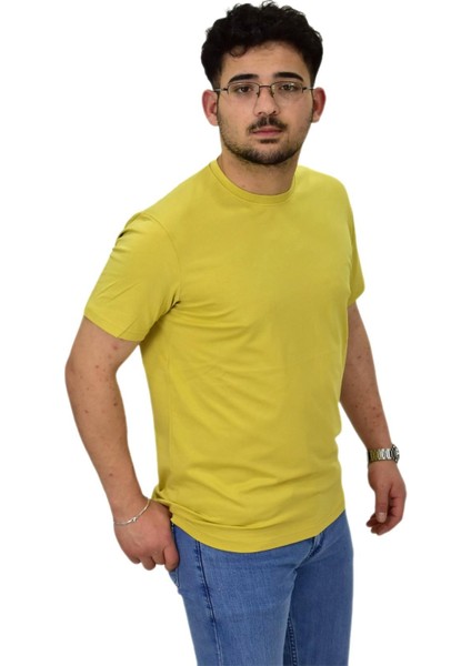 Erkek Sıfıryaka Düz Likra Süprem Tişört 4380 BGL-ST04528