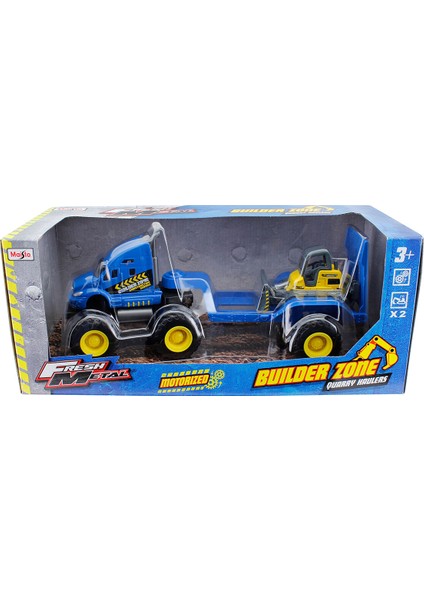 Maisto Builder Zone Taşıyıcı Tır Seti - Mavi Tır