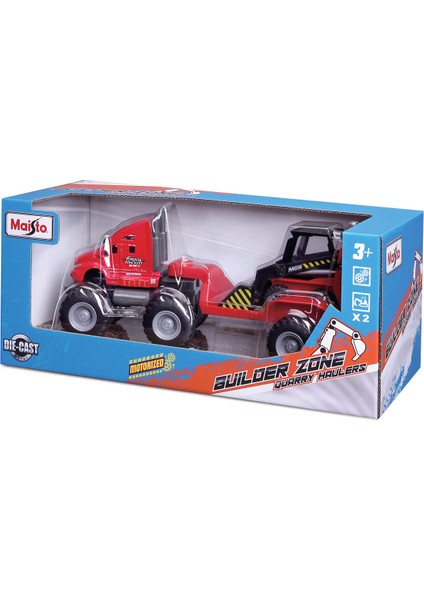 Maisto Builder Zone Taşıyıcı Tır Seti - Kırmızı Tır