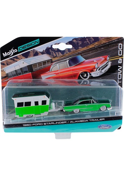 1960 Ford Starlinger / Alameda Trailer 1:64 Oyuncak Araba