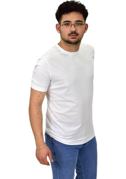 Erkek Büyük Beden Sıfıryaka Düz Likra Süprem Tişört 4385 BGL-ST04529
