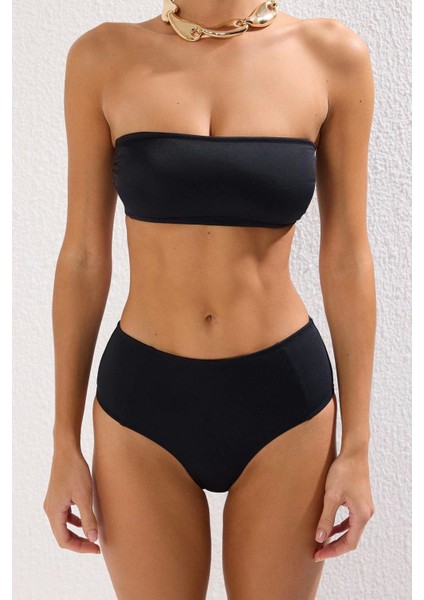 Moda Leopar Atma Kap Straplez Yüksek Bel Hipster Yeşil Straplez Yüksek Bel Hipster Bikini Takımı fiyatları