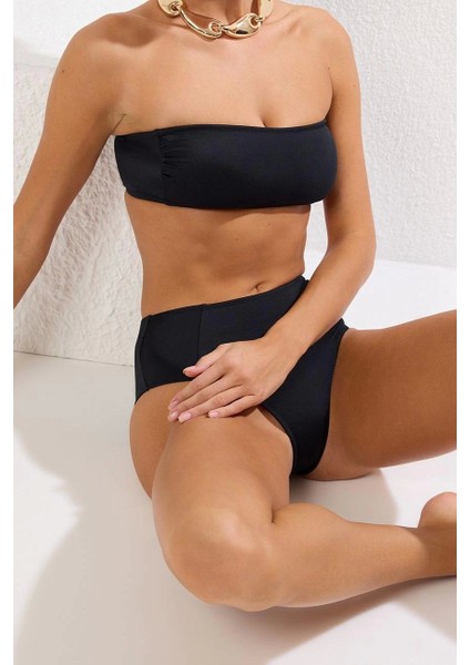 Moda Leopar Atma Kap Straplez Yüksek Bel Hipster Yeşil Straplez Yüksek Bel Hipster Bikini Takımı modelleri