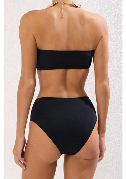 Moda Leopar Atma Kap Straplez Yüksek Bel Hipster Yeşil Straplez Yüksek Bel Hipster Bikini Takımı fırsatları