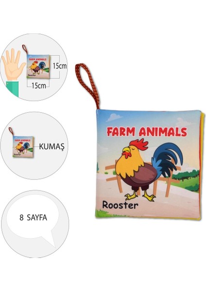 Ingilizce Çiftlik Hayvanları Kumaş Sessiz Kitap E387 - Bez Kitap , Eğitici Oyuncak , Yumuşak ve Hışırtılı modelleri