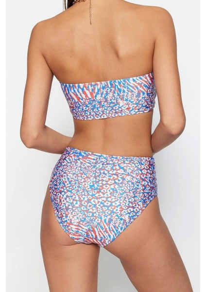 Yeni Leopar Straplez Yüksek Bel Hipster Desenli Straplez Yüksek Bel Hipster Bikini Takımı indirimleri