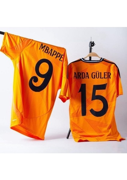 2024/25 Yeni Sezon R. Madrid Arda-G.üler 15 & Kylian Mbappe 9 Deplasman Turuncu 2 Li Forma
