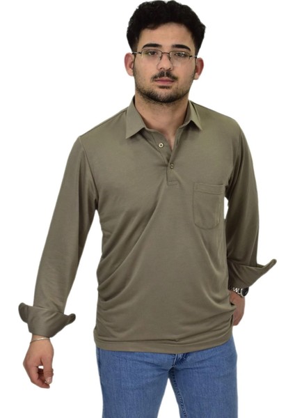 Erkek Gömlek Yaka Uzunkol Tişört T6063 BGL-ST04542