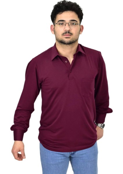 Erkek Gömlek Yaka Uzunkol Tişört T6063 BGL-ST04542